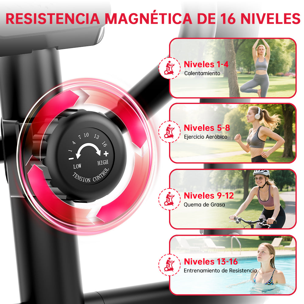 Máquina Elíptica E200, Resistencia Magnética de 16 Niveles