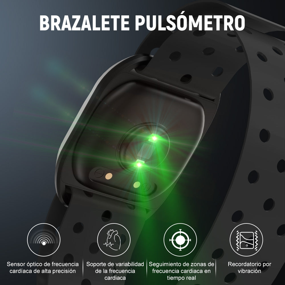 Brazalete Pulsómetro, Bluetooth 5.0/ANT+, Impermeable IP67