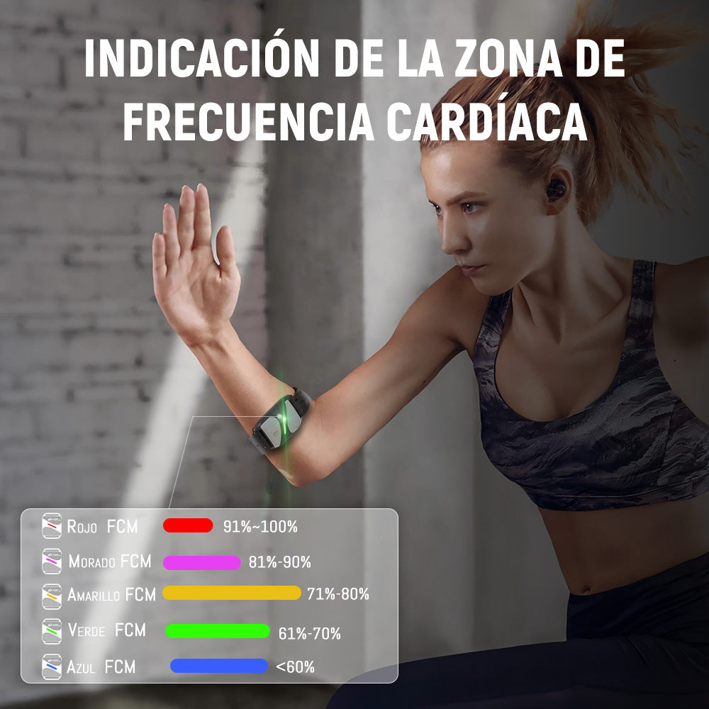 Brazalete Pulsómetro, Bluetooth 5.0/ANT+, Impermeable IP67