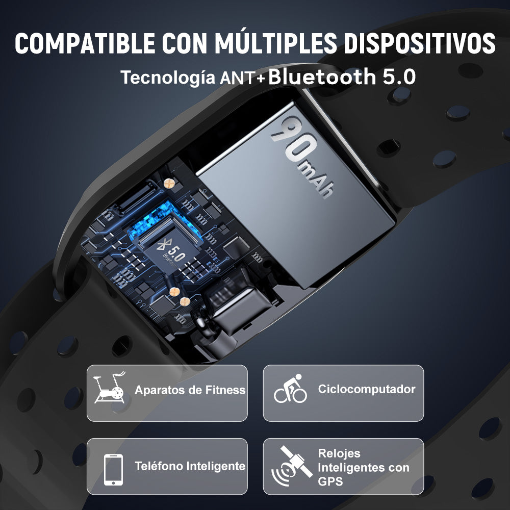 Brazalete Pulsómetro, Bluetooth 5.0/ANT+, Impermeable IP67