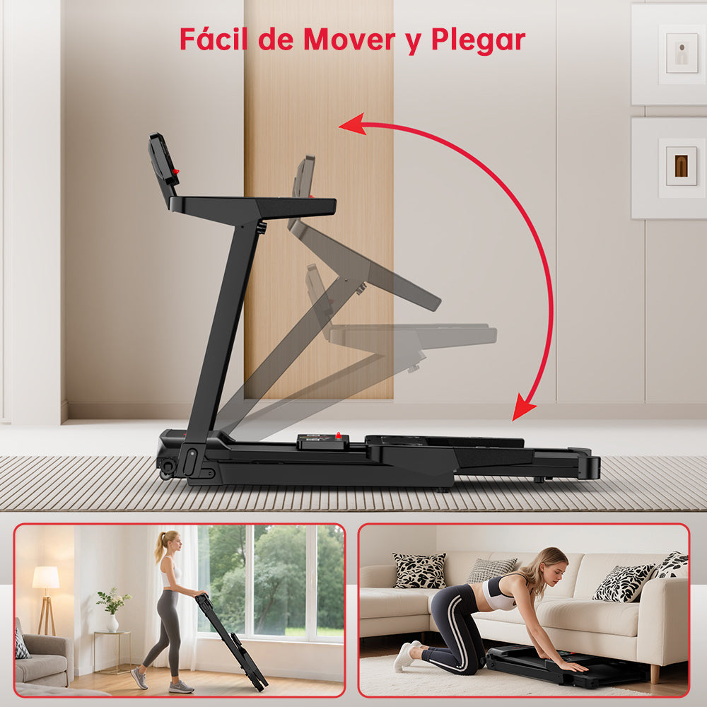 Cinta de Correr Plegable Q8, 1-12 KM/H, Inclinación Manual del 5%
