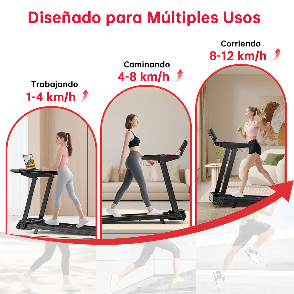 Cinta de Correr Plegable Q8, 1-12 KM/H, Inclinación Manual del 5%