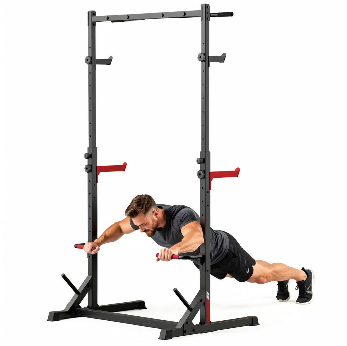 Sentadilla con Medio Rack con Barra de Dominadas