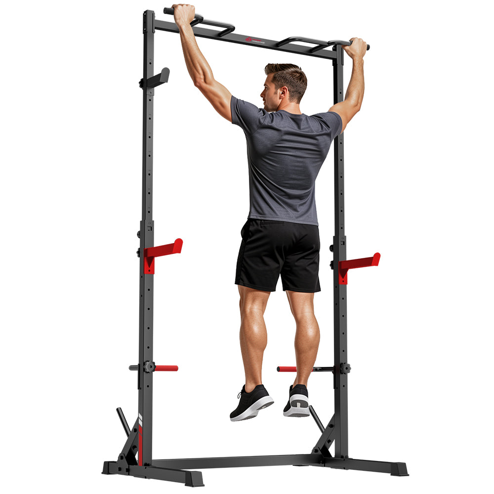 Sentadilla con Medio Rack con Barra de Dominadas