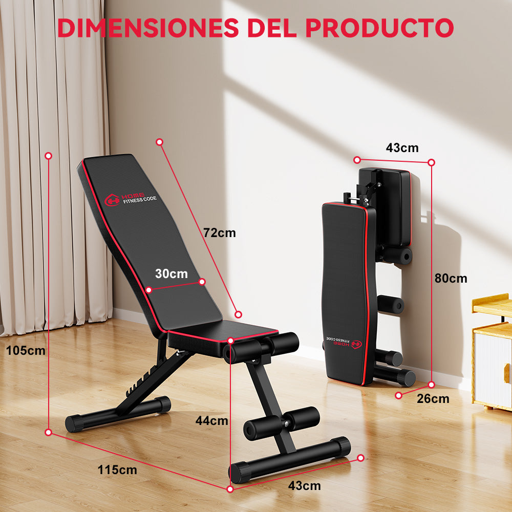 Banco de Entrenamiento Plegable B1, Respaldo Ajustable