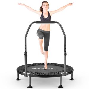 Trampolín Plegable Fitness 40 Pulgadas, Trampolín de Ejercicios para Niños y Adultos, Trampolín con Rebote para Interiores y Exteriores