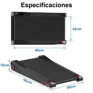 Andador de Sobremesa Cinta de Correr Motorizada 1-6KM/H con 5% de Inclinación Pantalla LED Tamaño Compacto