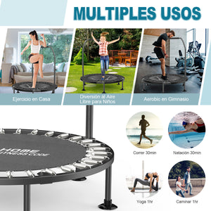 Trampolín Plegable Fitness 40 Pulgadas, Trampolín de Ejercicios para Niños y Adultos, Trampolín con Rebote para Interiores y Exteriores