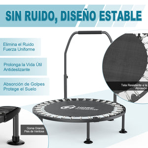 Trampolín Plegable Fitness 40 Pulgadas, Trampolín de Ejercicios para Niños y Adultos, Trampolín con Rebote para Interiores y Exteriores