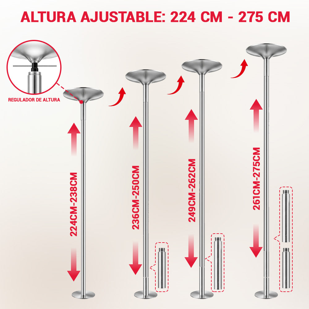 Tubo de Pole Dance de Altura Ajustable