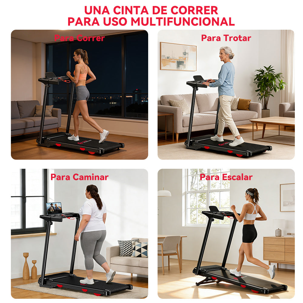 Cinta de Correr Plegable Q5 con Inclinación, Motor sin Escobillas, Velocidad 1-12KM/H