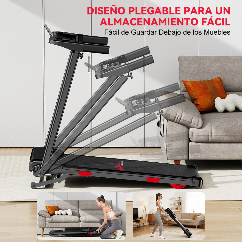 Cinta de Correr Plegable Q5 con Inclinación, Motor sin Escobillas, Velocidad 1-12KM/H