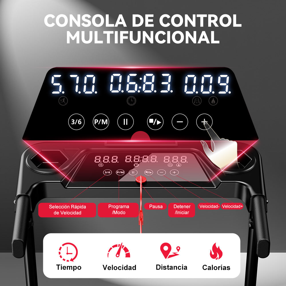 Cinta de Correr Plegable Q5 con Inclinación, Motor sin Escobillas, Velocidad 1-12KM/H