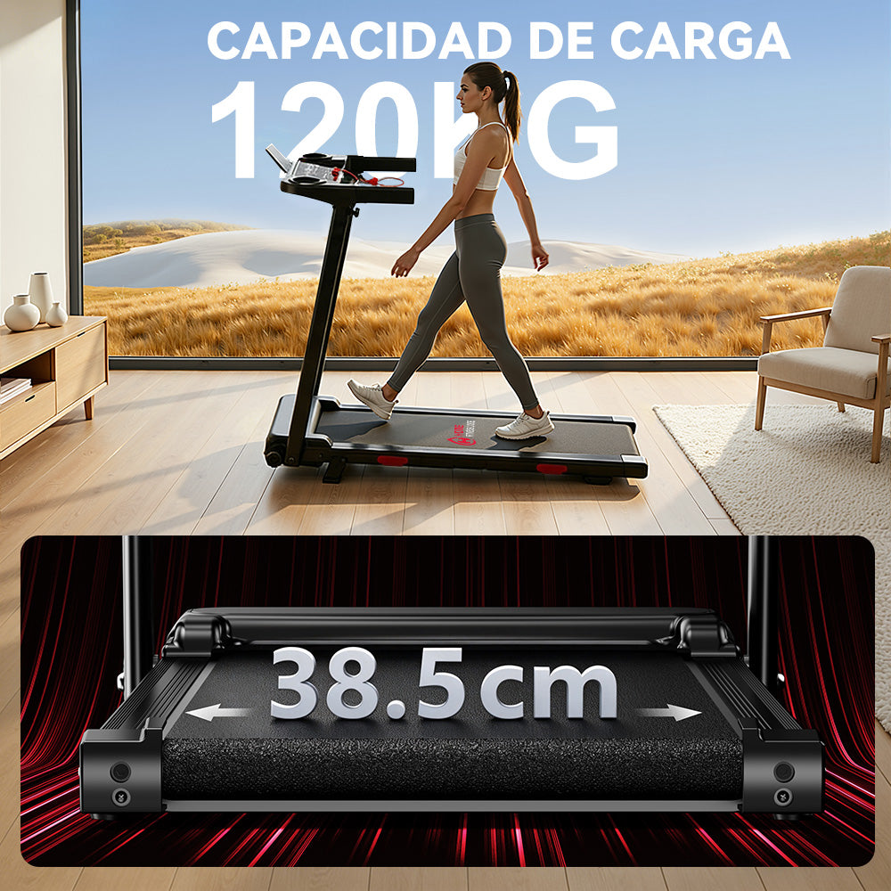 Cinta de Correr Plegable Q5 con Inclinación, Motor sin Escobillas, Velocidad 1-12KM/H