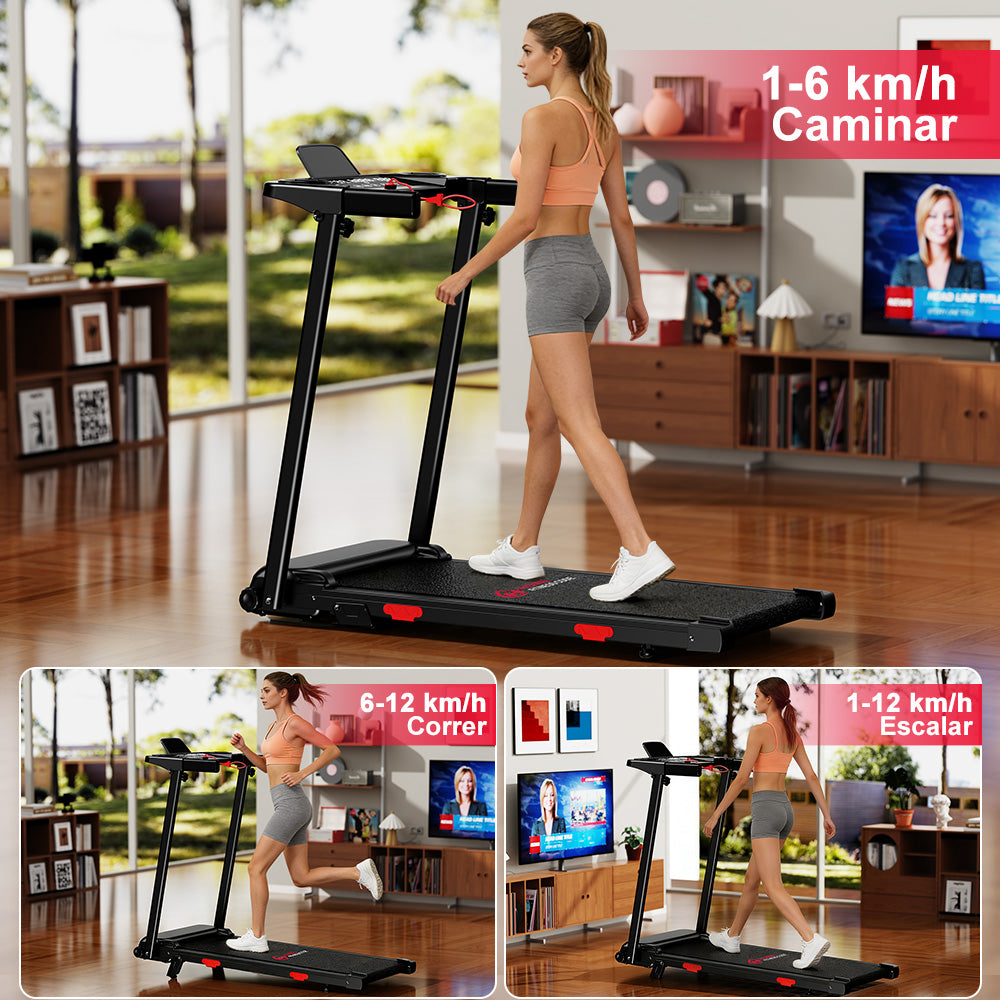 Cinta de Correr Plegable Q5 con Inclinación, Motor sin Escobillas, Velocidad 1-12KM/H