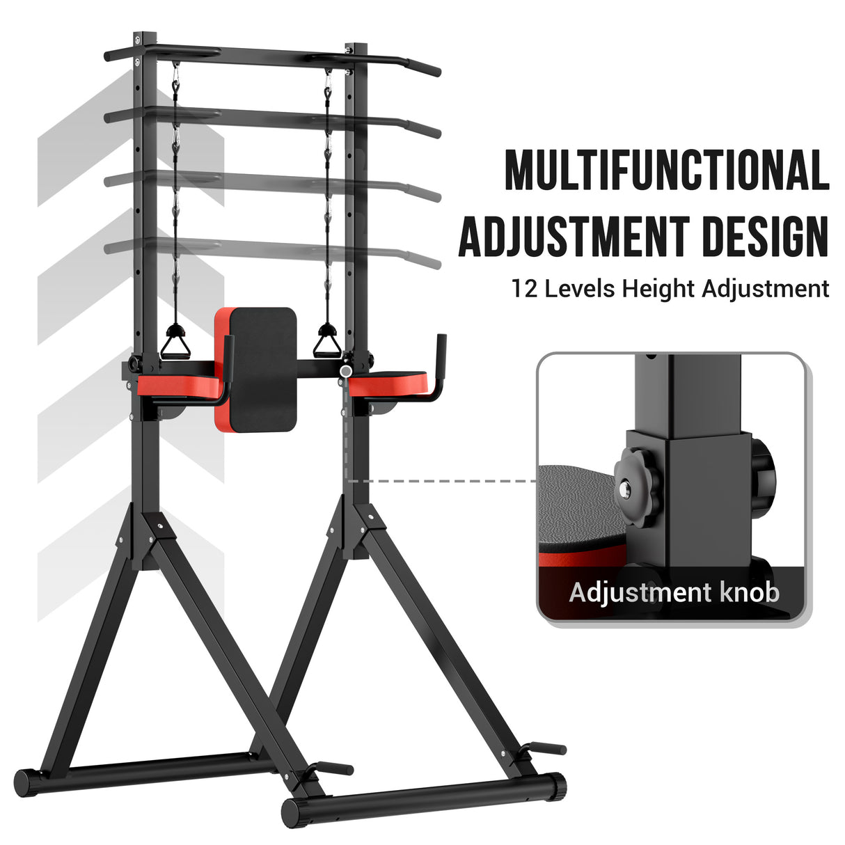 Power Tower Barra de Tracción B1, Ajuste de Altura en 12 Niveles