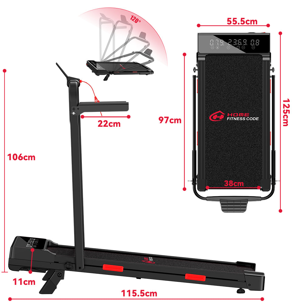 Cinta de Correr Plegable Q2 Pro con 5% Inclinación Manual, Velocidad 1-10 km/h (Nueva Versión)