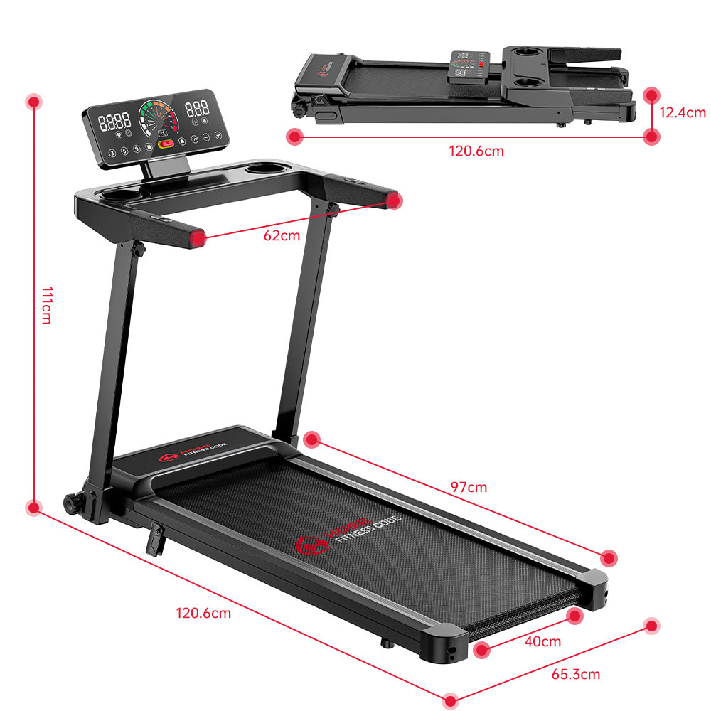 Cinta de Correr Plegable Q8, 1-12 KM/H, Inclinación Manual del 5%