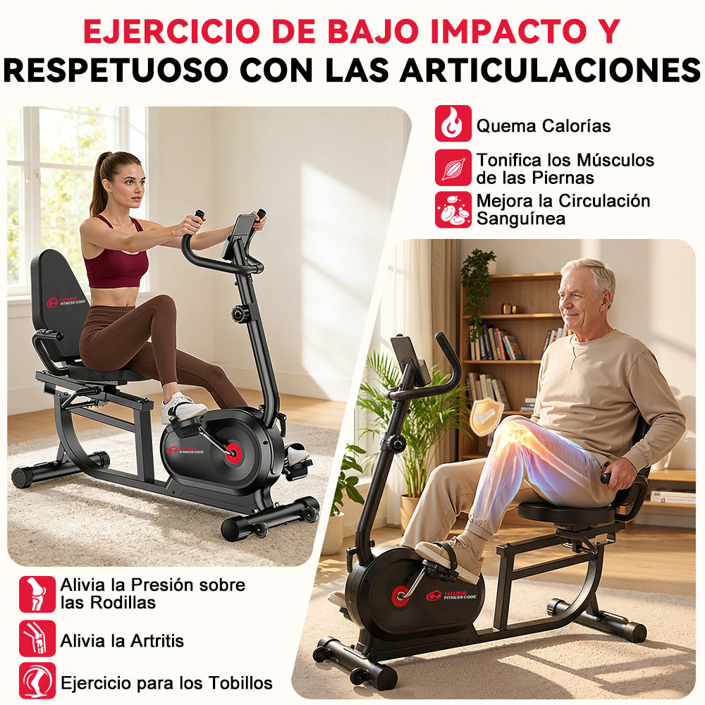 Bicicleta Estática Reclinada X1, 16 Niveles de Resistencia