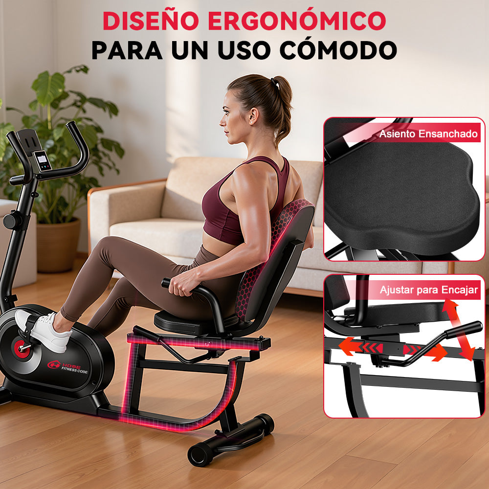 Bicicleta Estática Reclinada X1, 16 Niveles de Resistencia