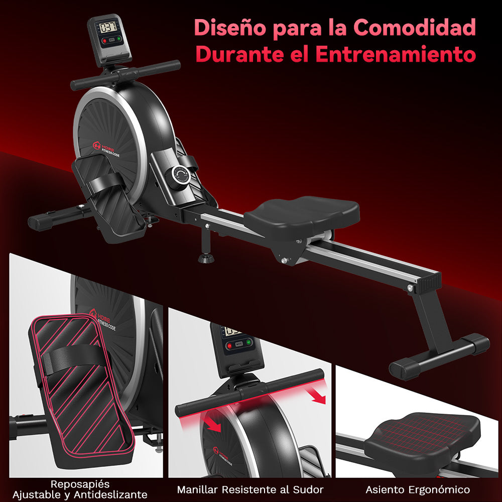 Máquina de Remo Magnética, Resistencia de 16 Niveles