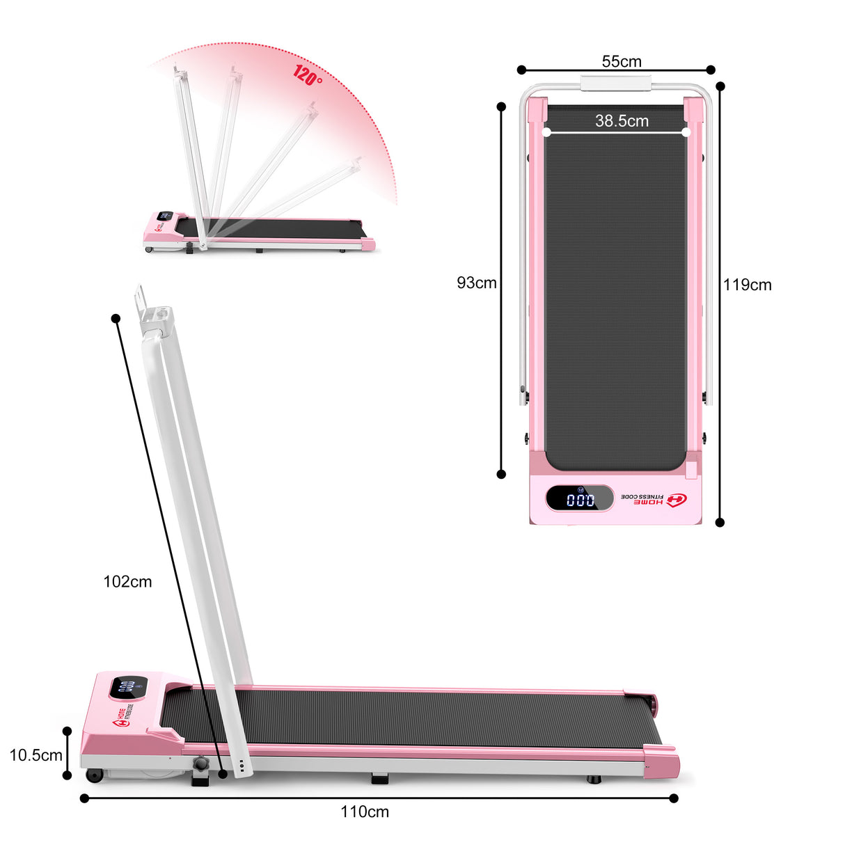 Cinta de Correr Plegable T2, Velocidad 1-6KM/H