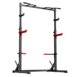 Sentadilla con Medio Rack con Barra de Dominadas