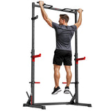 Sentadilla con Medio Rack con Barra de Dominadas