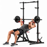 Sentadilla con Medio Rack con Barra de Dominadas