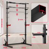Sentadilla con Medio Rack con Barra de Dominadas