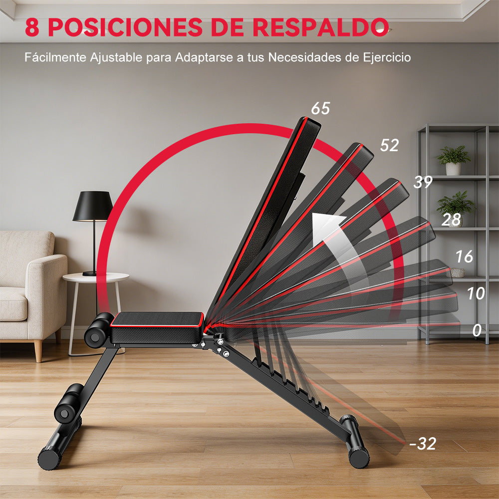 Banco de Entrenamiento Plegable B1, Respaldo Ajustable